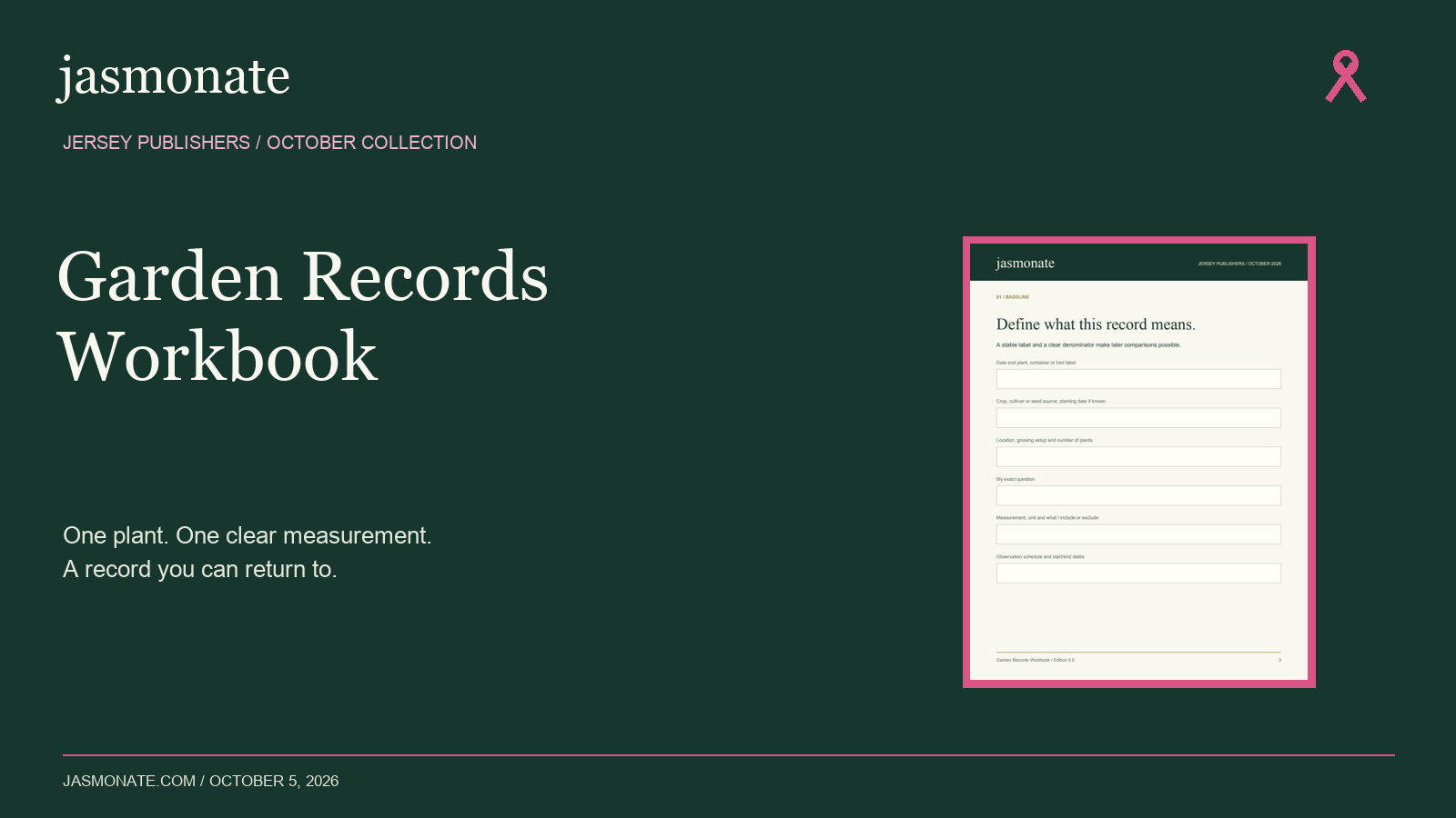 Garden Records Workbook showing actual delivered pages or tools